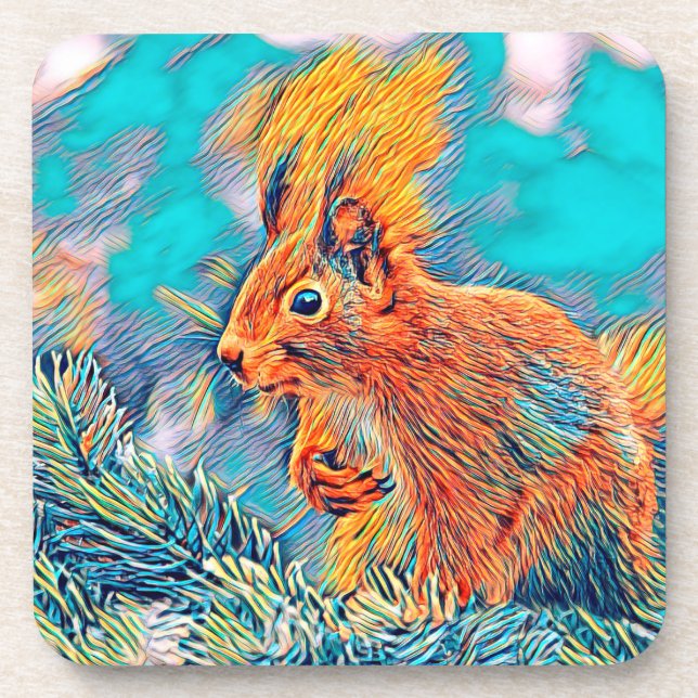 AnimalMix_Squirrel_001 Getränkeuntersetzer (Vorderseite)