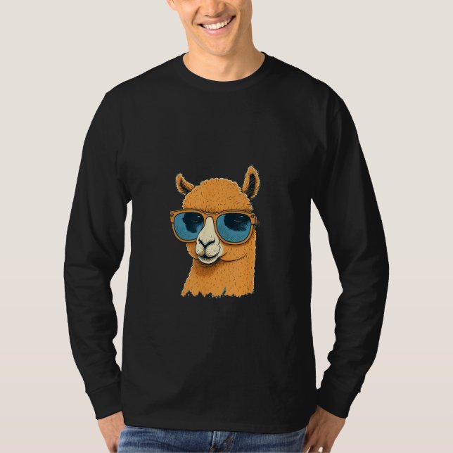 Animals Graphic  Alpaca Wearing Sunglasses 4 T-Shirt (Vorderseite)