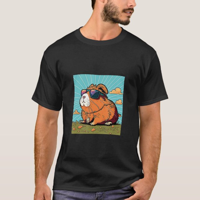 Animals Graphic  Guinea Pig Wearing Sunglasses 1 T-Shirt (Vorderseite)
