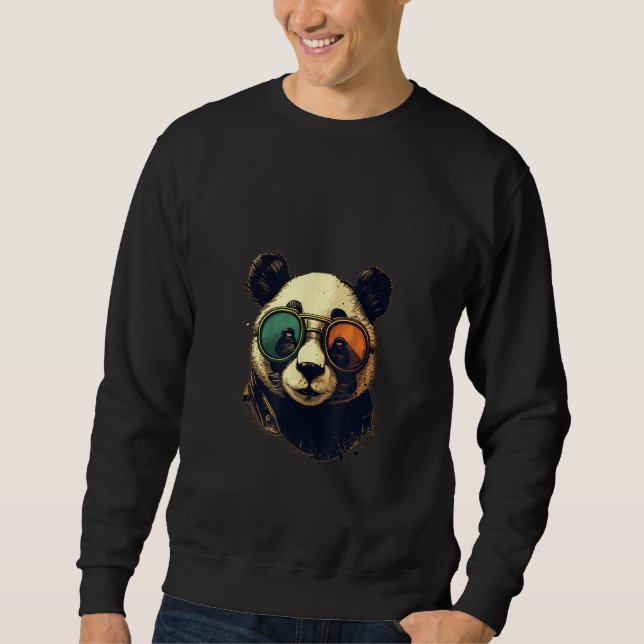Animals Graphic  Panda Wearing Sunglasses 4 Sweatshirt (Vorderseite)