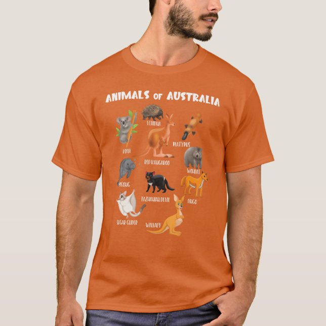 Animals Of Australia Animal Educational Kangaroo f T-Shirt (Vorderseite)