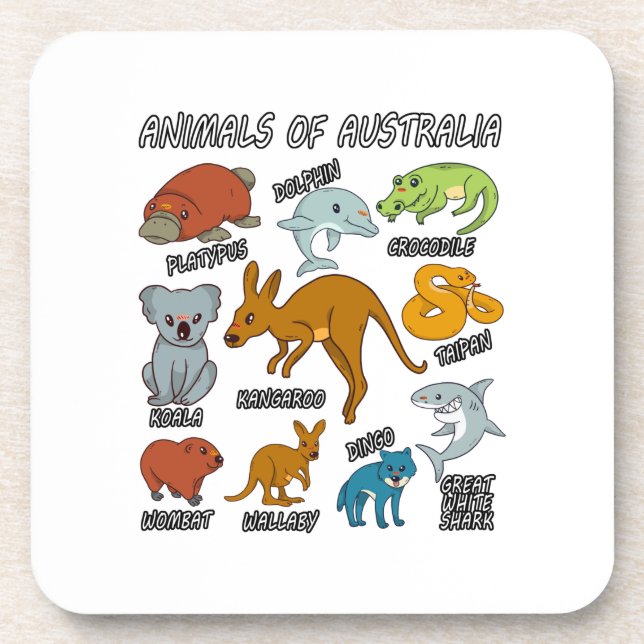 Animals Of Australia Getränkeuntersetzer (Vorderseite)