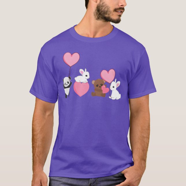 Animals panda rabbit bear love animal rights activ T-Shirt (Vorderseite)
