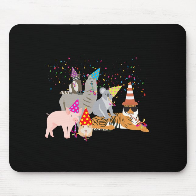 Animals Partying Cute Animals Having A Party _1  Mousepad (Vorne)