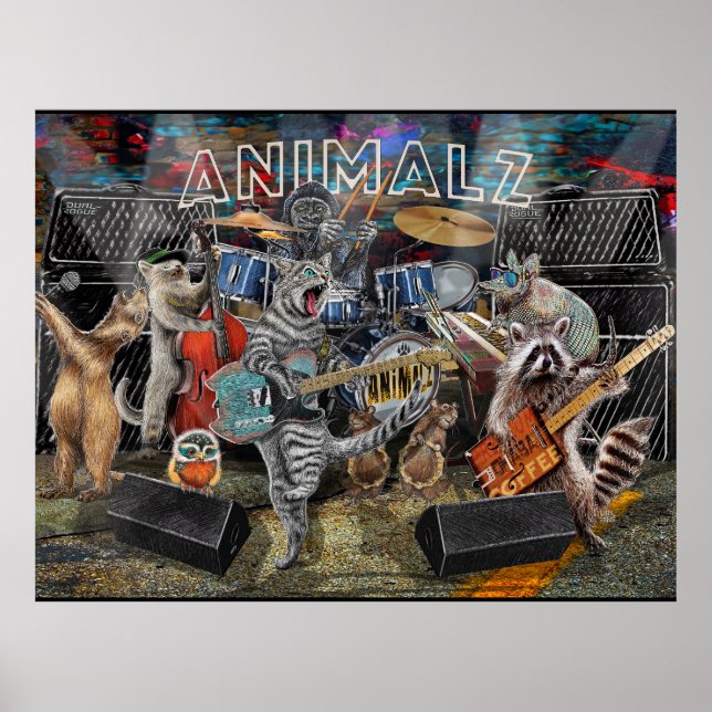 Animalz Live! Tiere, die musikalische Instrumente  Poster (Vorne)