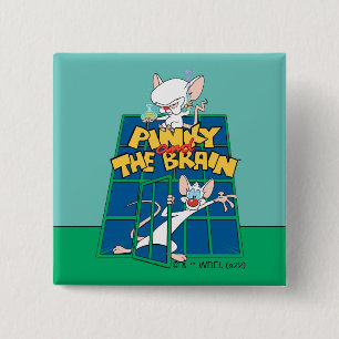 Animaniacs Pinky und The Brain Cage Graphic Button