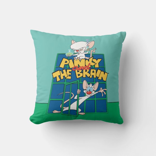 Animaniacs | Pinky und The Brain Cage Graphic Kissen (Vorderseite)