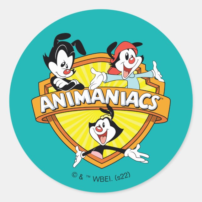 Animaniacs | Warner Brothers & Sister WB Shield Runder Aufkleber (Vorderseite)