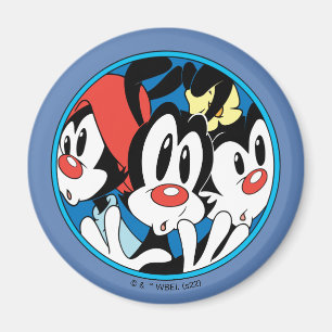 Animaniacs   Warner Siblings Circle Graphic Magnet