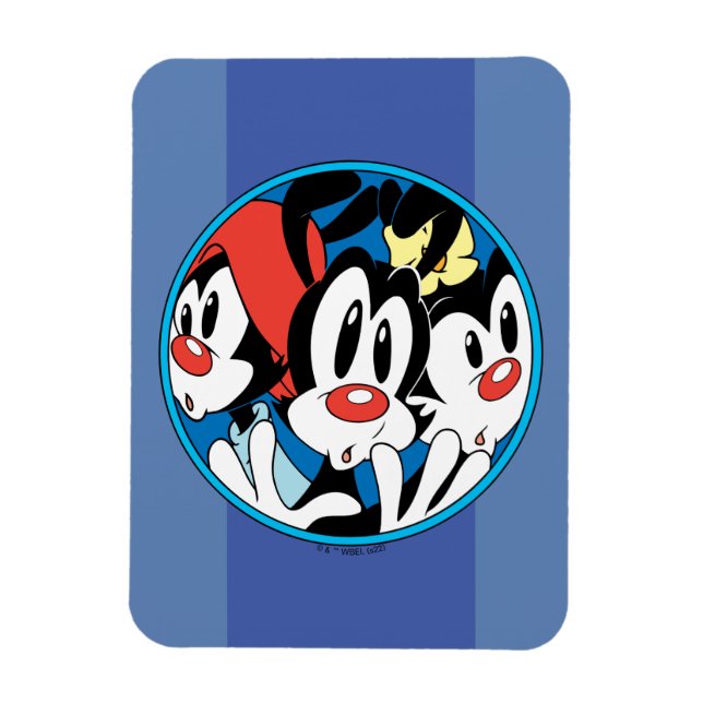 Animaniacs | Warner Siblings Circle Graphic Magnet (Vertikal)