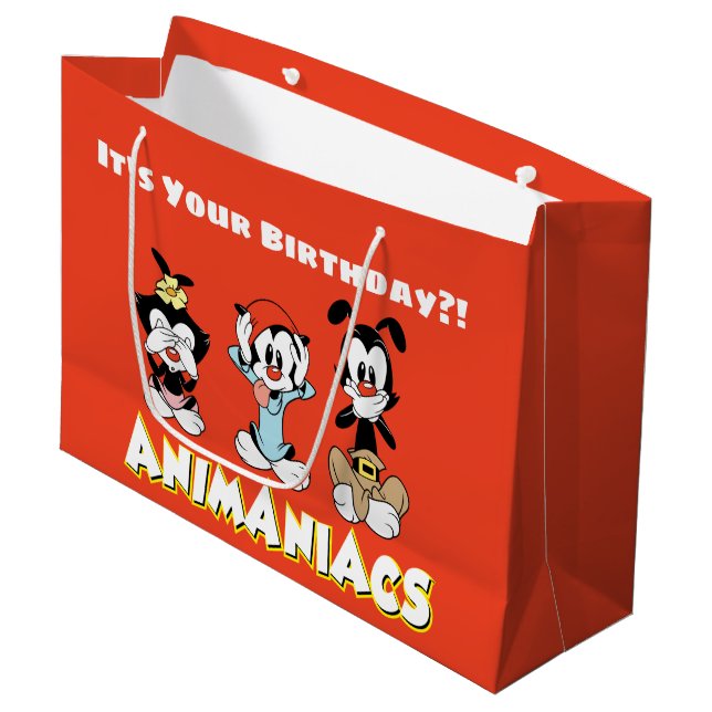 Animaniacs | Warner Siblings "No Evil" Grafik Große Geschenktüte (Vorderseite Schrägansicht)