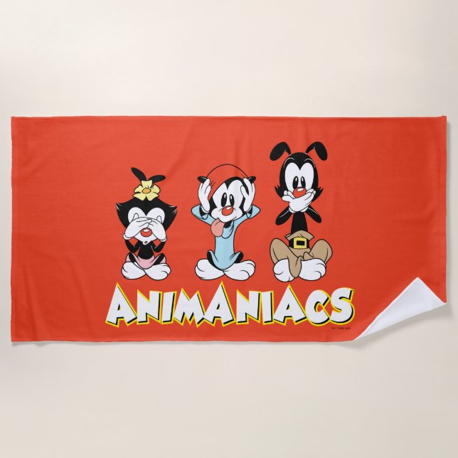 Animaniacs | Warner Siblings "No Evil" Grafik Strandtuch (Vorderseite)