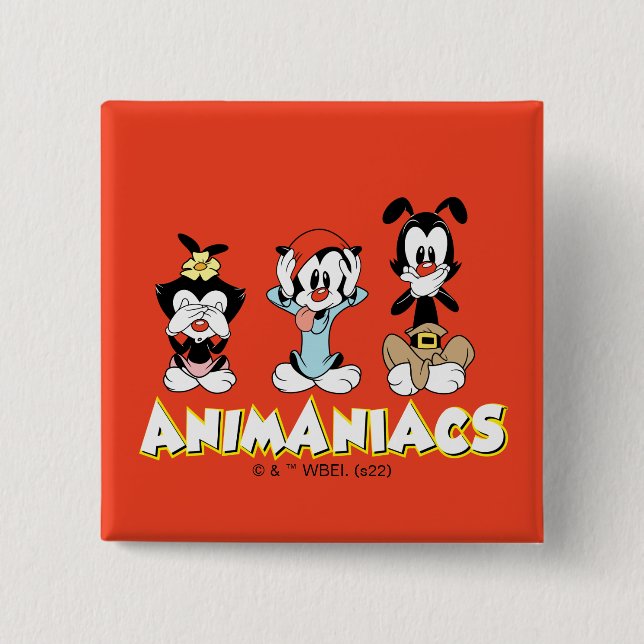 Animaniacs Warner Siblings "No Evil" Graphic Button (Vorderseite)