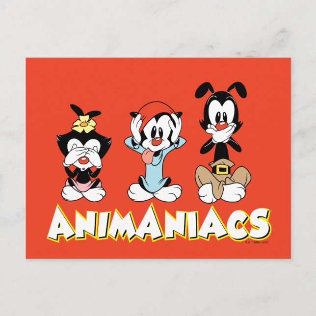 Animaniacs Warner Siblings "No Evil" Graphic Postkarte (Vorderseite)