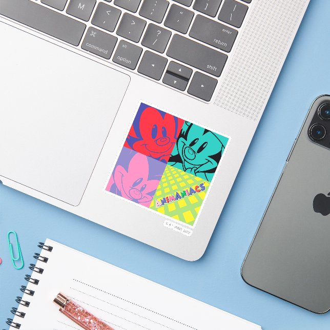 Animaniacs | Warner Siblings Pop Art Graphic Aufkleber (Laptop mit iPhone)