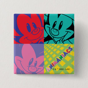 Animaniacs Warner Siblings Pop Art Graphic Button