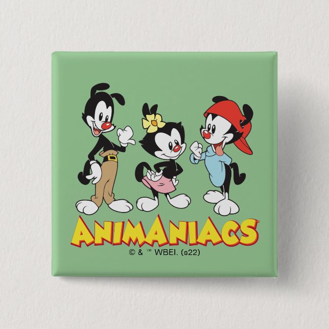Animaniacs | Yakko, Dot und Wakko Stehend Button (Vorderseite)