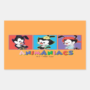 Animaniacs   Yakko, Dot, & Wakko Panel Graphic Rechteckiger Aufkleber