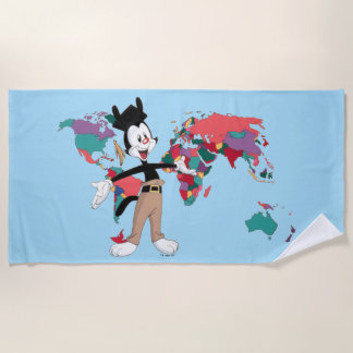 Animaniacs | Yakkos Weltkarte Grafik Strandtuch