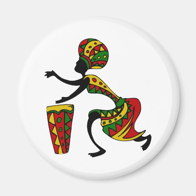 Animated African Drummer Magnet (Vorne)