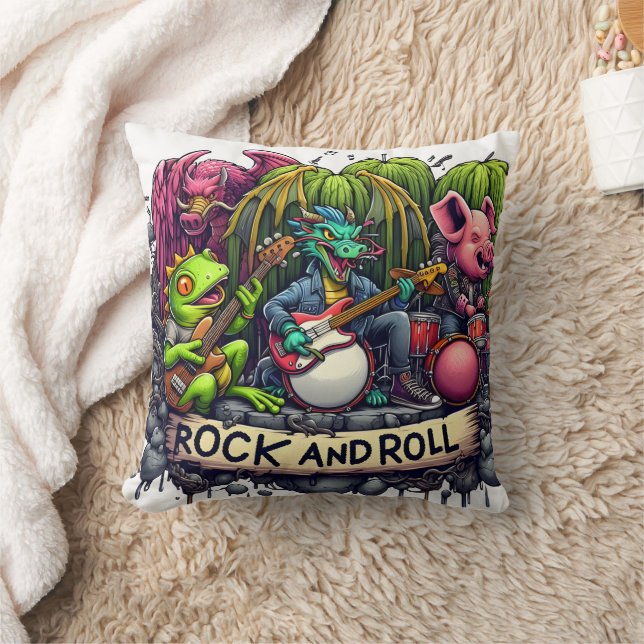 Animated Band Animals Darstellend Rock Music Kissen (Decke)