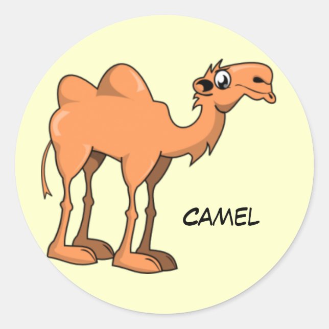 Animated Camel Runder Aufkleber (Vorderseite)
