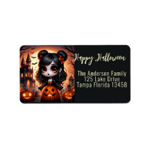 Animated Girl, Spuk House and Pumpkins
