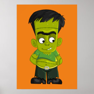 Animated Halloween Frankenstein Poster