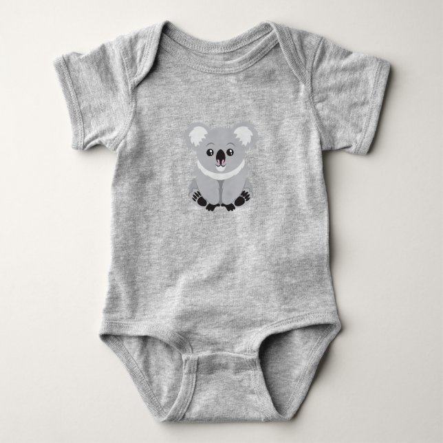 Animated Koala Bear Baby Bodysuit Strampler (Vorderseite)