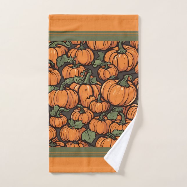 Animated Niedlich Pumpkin Minimalistischen Fall Ha Handtuch (Handtuch)