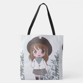 Animateurin glücklich mit Blume Tasche