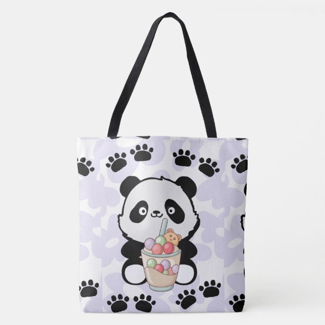 Animateurin glücklich mit Blume Tasche (Vorderseite)
