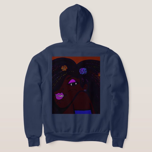 Animation einer farbigen Frau Hoodie (AblageHinten)