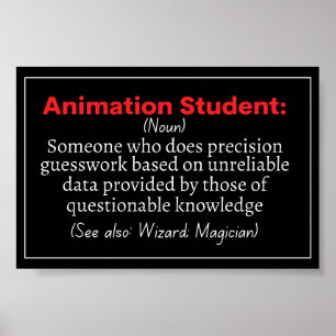 Animation Student lustige Definition Poster