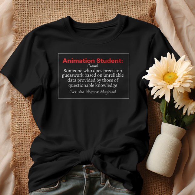 Animation Student lustige Definition T-Shirt (Von Creator hochgeladen)