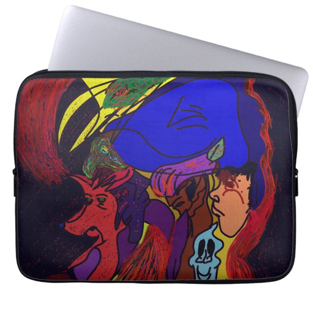 Animations-Collage-Elektronik-Tasche Laptopschutzhülle (Vorderseite)