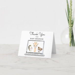 Animaux dans les masques Merci de Baby shower virt