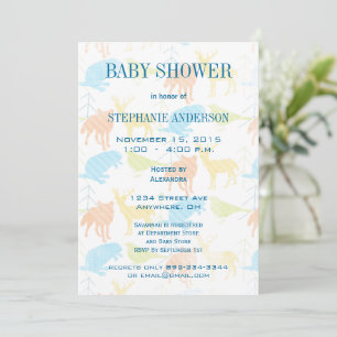 Animaux de bois Fox bébé garçon douche Invitations