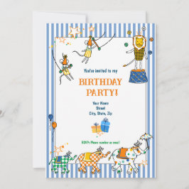 Animaux de cirque Invitations d'anniversaire