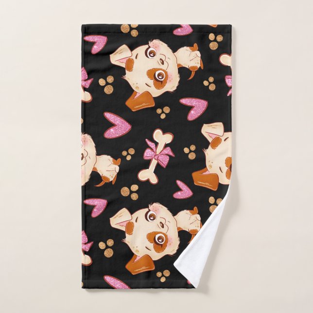 Animaux de compagnie motifs mignonne Amoureux chio (Serviette à main)