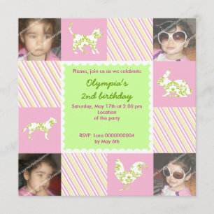 Animaux de compagnie & rayures invitation photo d'