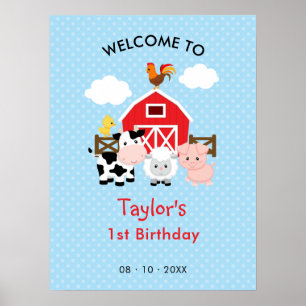 Animaux de ferme Affiche d'Affiche de bienvenue d'