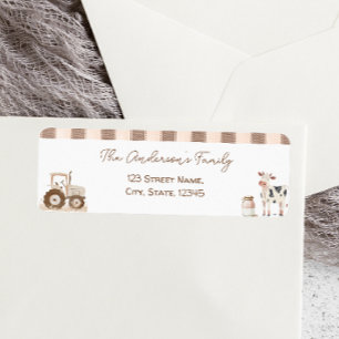 Animaux de ferme Barnyard Baby shower Étiquette