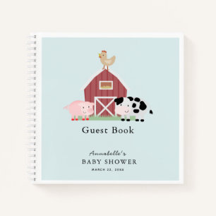 Animaux de ferme Barnyard Blue Baby shower Livre d