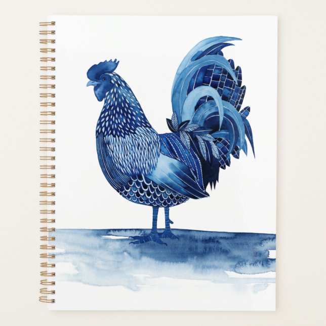 Animaux de ferme bleu Cobalt - Coq (Devant)