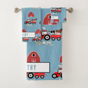 Animaux de ferme et tracteur rouge Barnyard Boys M