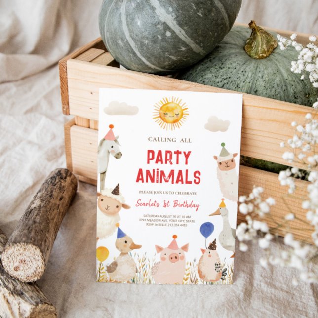 Animaux de ferme Invitation d'anniversaire (Créateur téléchargé)