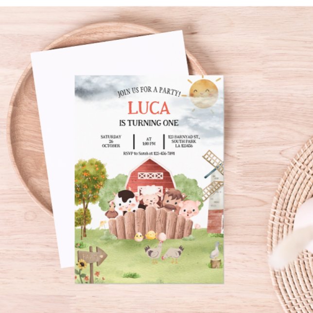 Animaux de ferme Invitation d'anniversaire (Créateur téléchargé)