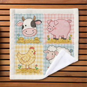 Animaux de ferme mignons à carreaux de ferme