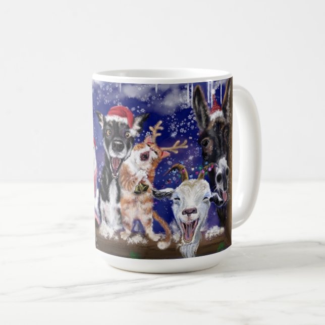 Animaux de ferme Mug café de Noël (Devant droit)